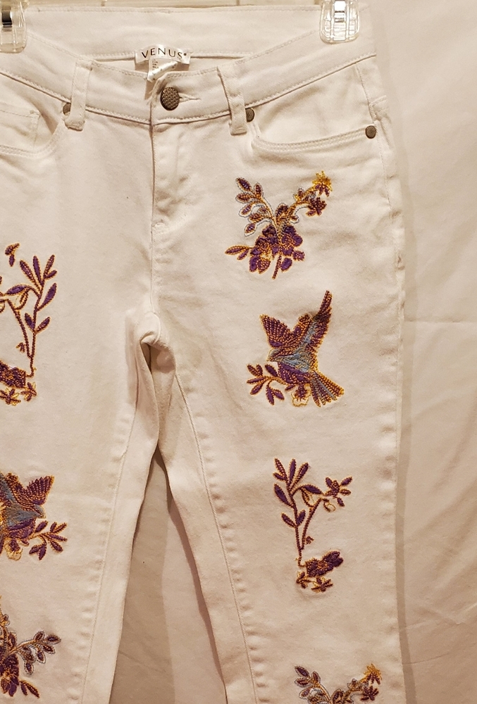Venus White jean, with embroidery on it.  Size 2, beautiful.